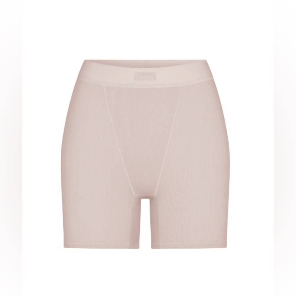Skims Cotton Rib Boxer - Stone